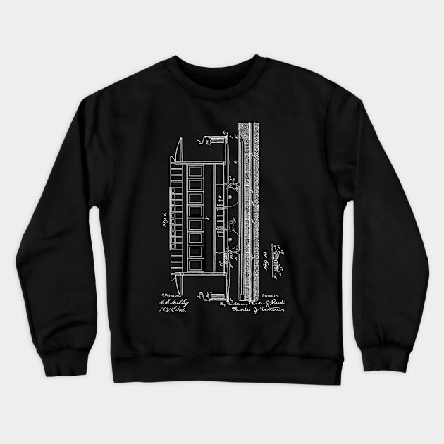 electric railway system Vintage Patent Hand Drawing Crewneck Sweatshirt by TheYoungDesigns